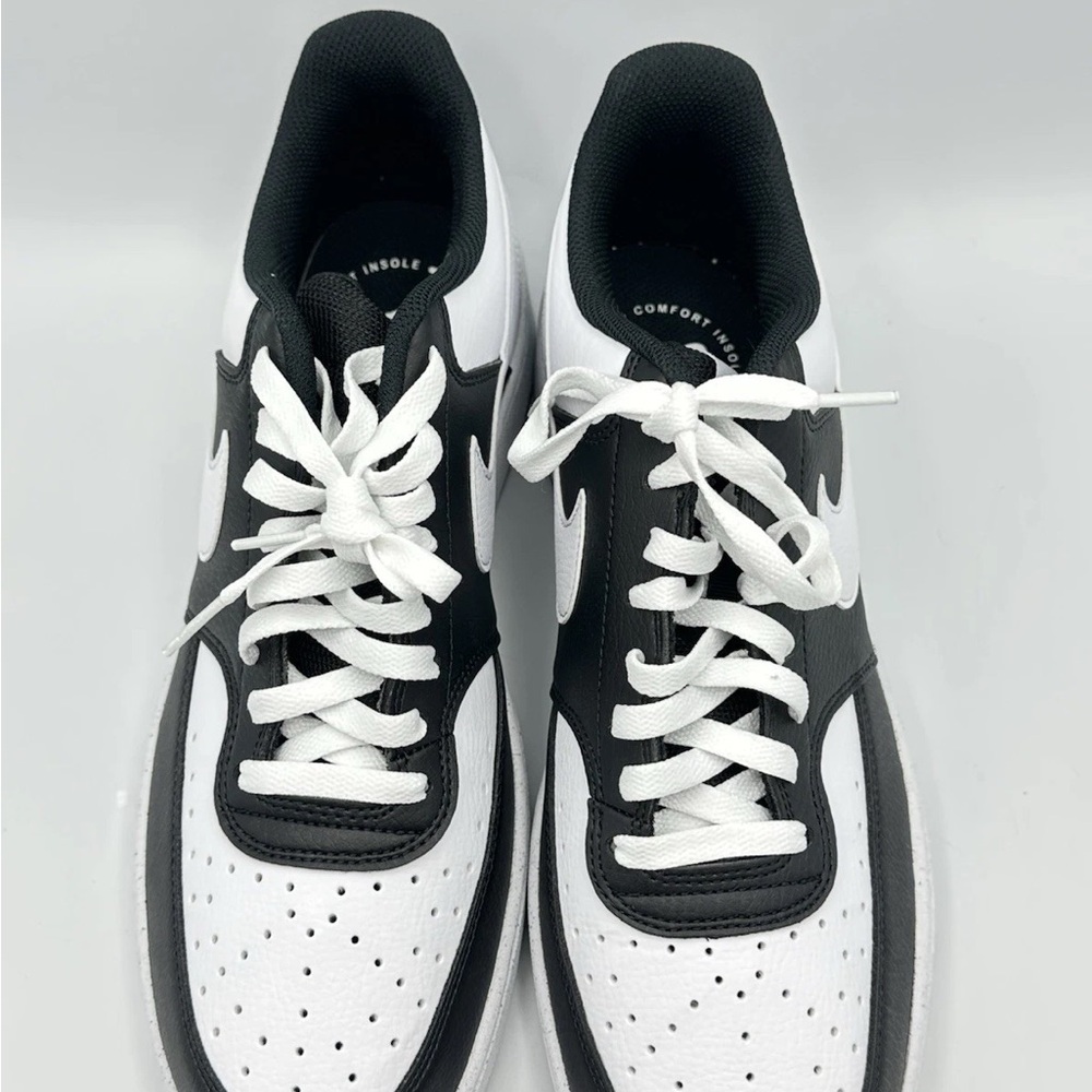 Men’s Nike Court Vision Low Tennis Shoes - Black White Panda HM9862-001 - Picture 4 of 10
